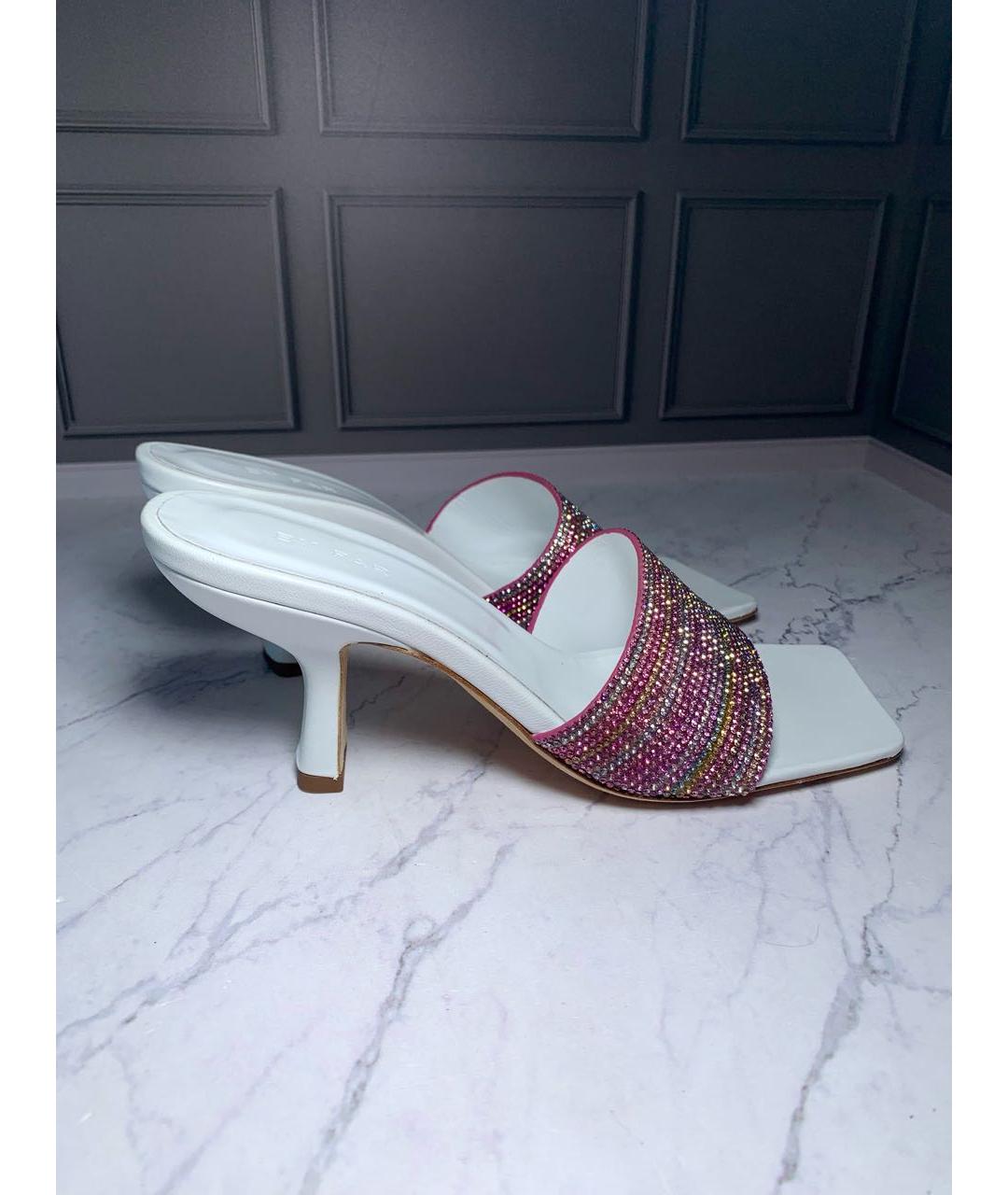 BY FAR Белые кожаные босоножки, фото 4