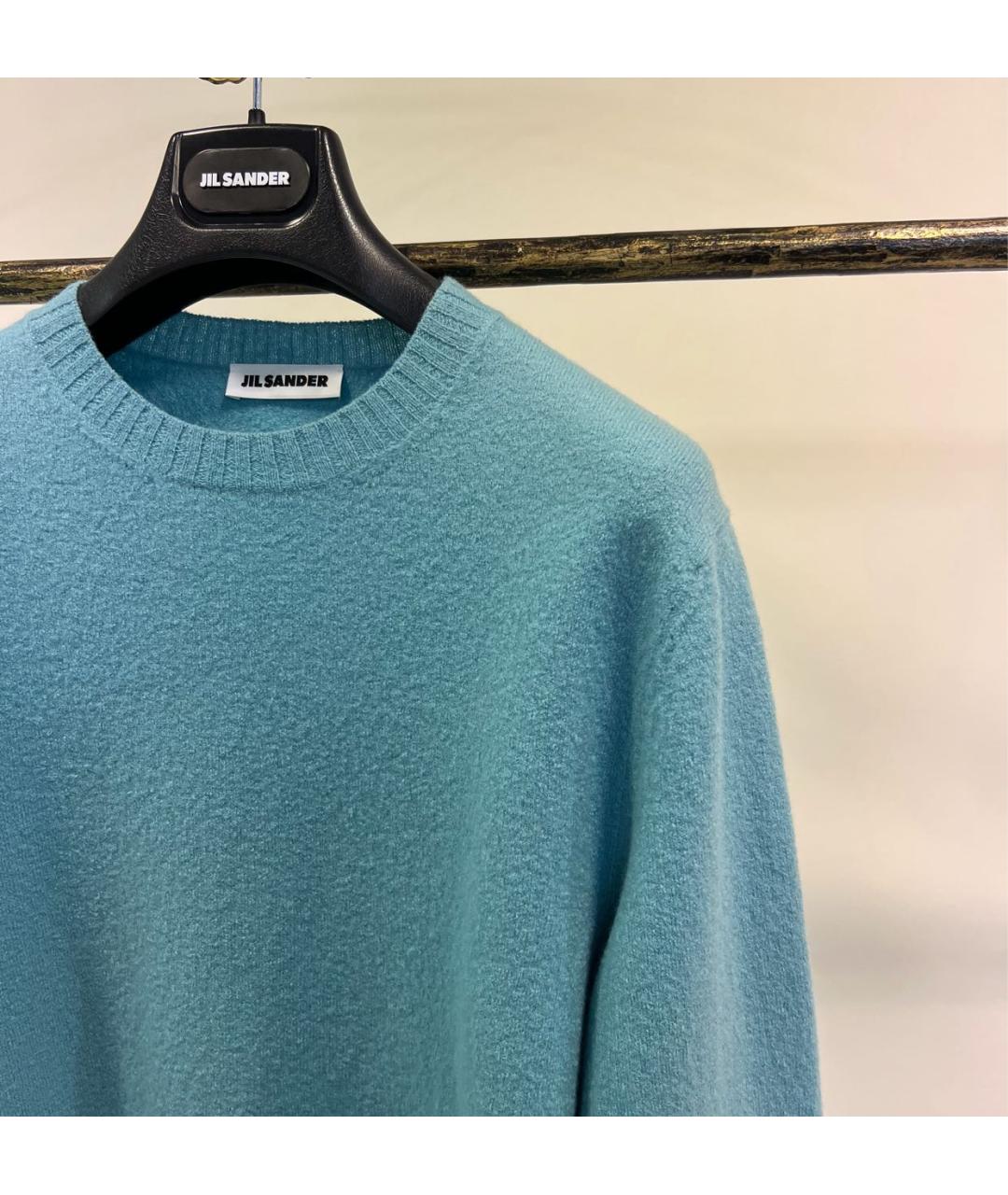 JIL SANDER Бирюзовый шерстяной джемпер / свитер, фото 3