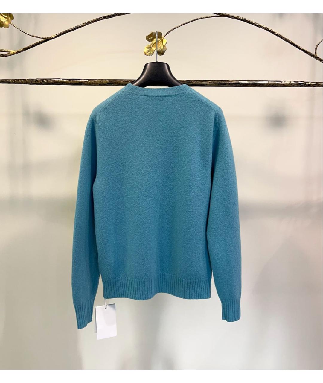 JIL SANDER Бирюзовый шерстяной джемпер / свитер, фото 2