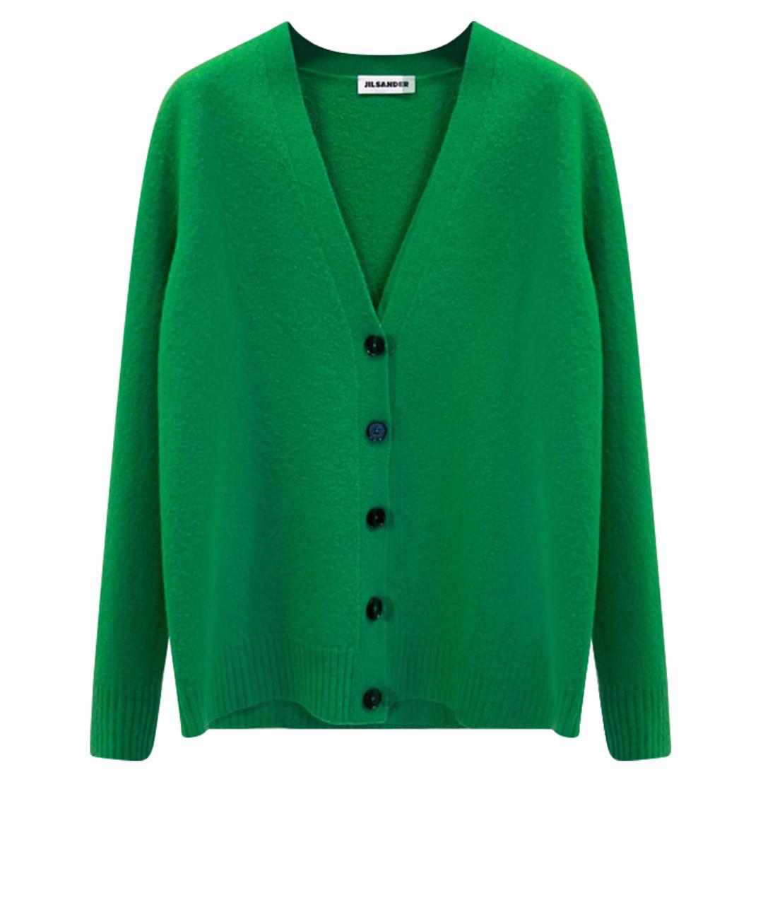 JIL SANDER Зеленый шерстяной кардиган, фото 1