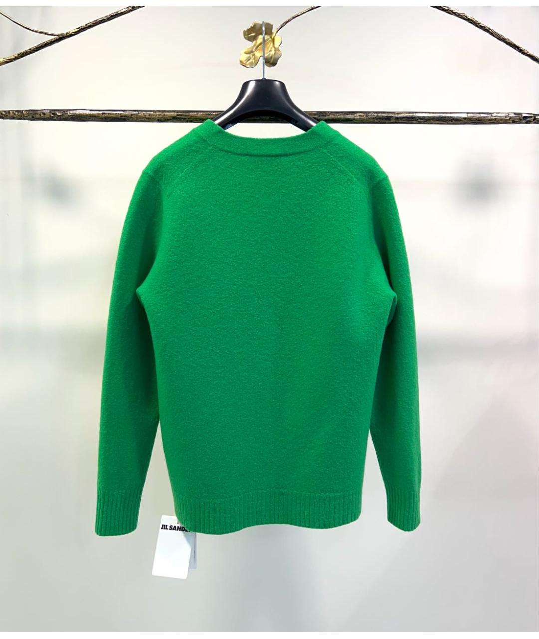 JIL SANDER Зеленый шерстяной кардиган, фото 2
