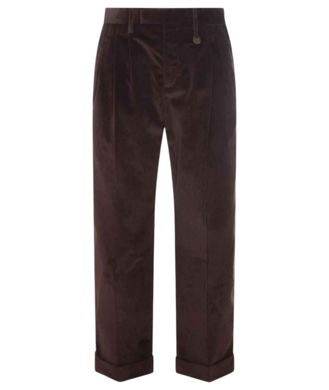 BURBERRY Коричневые хлопковые повседневные брюки, фото 1