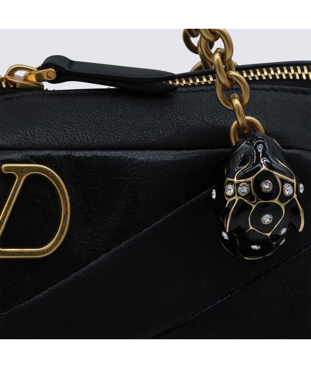 VALENTINO Черная кожаная сумка тоут, фото 4