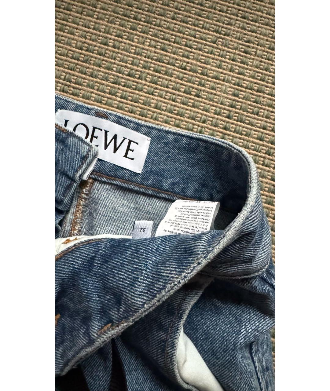 LOEWE Голубые хлопковые прямые джинсы, фото 4