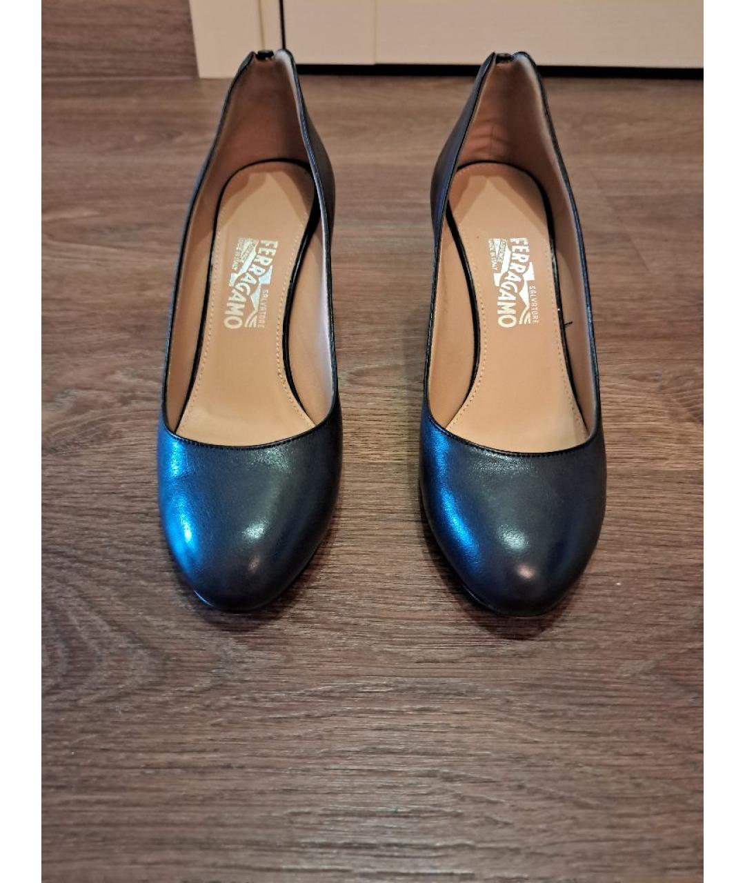FERRAGAMO Черные кожаные туфли, фото 2