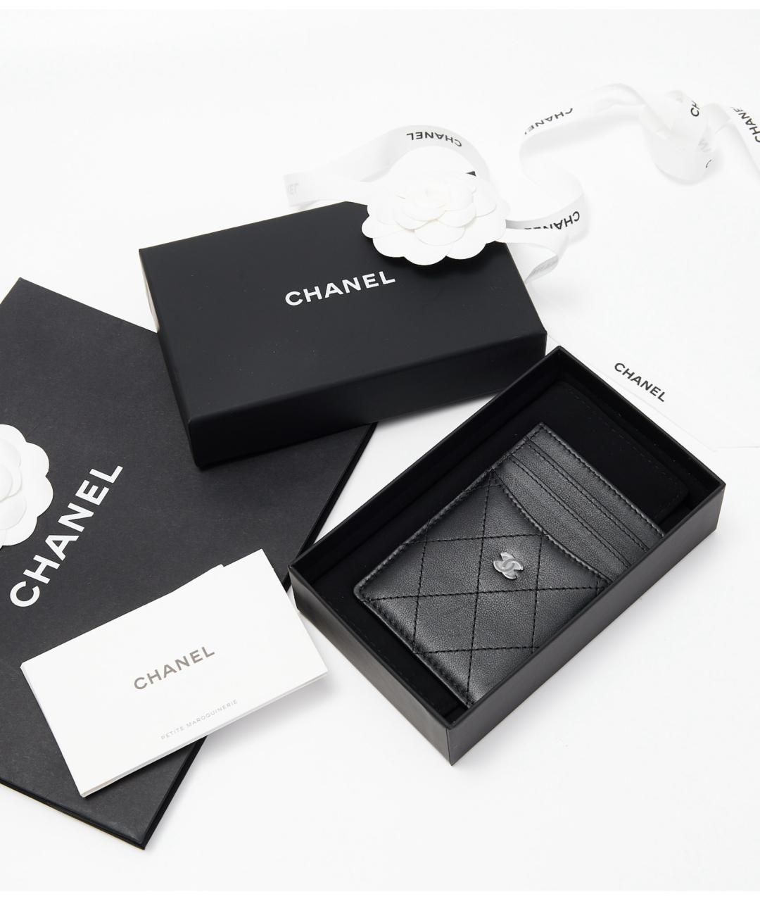 CHANEL Черный кожаный кардхолдер, фото 3