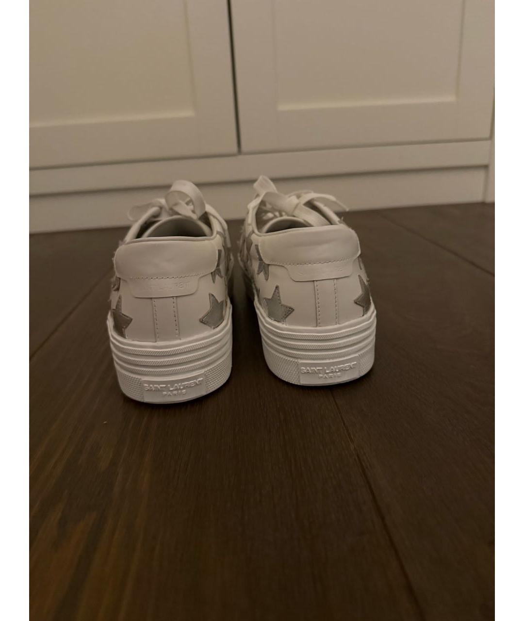 SAINT LAURENT Белые кожаные кеды, фото 5