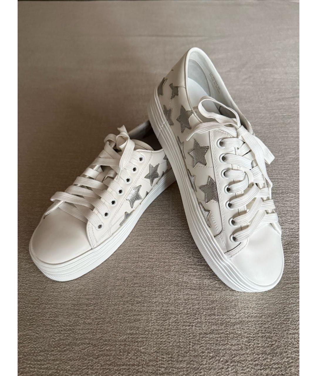 SAINT LAURENT Белые кожаные кеды, фото 4