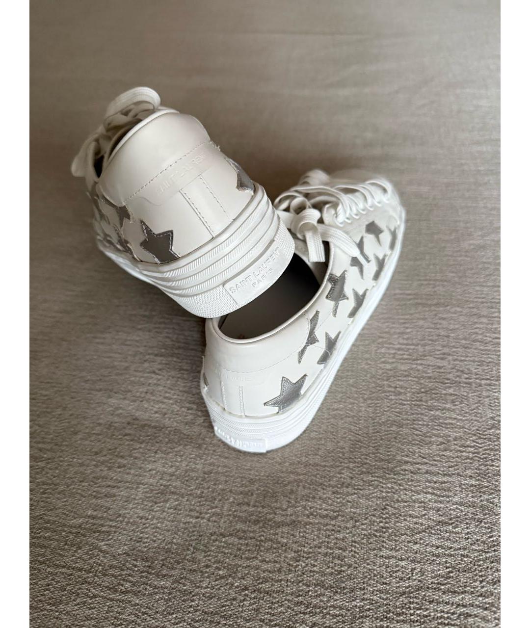 SAINT LAURENT Белые кожаные кеды, фото 3