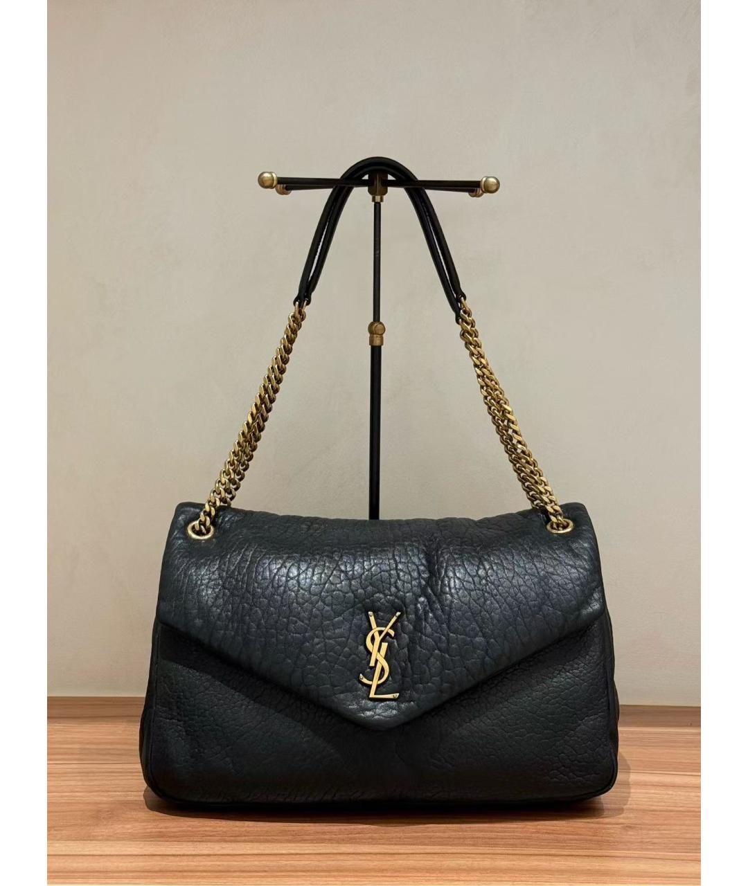 YVES SAINT LAURENT BEAUTY Черная кожаная сумка через плечо, фото 2