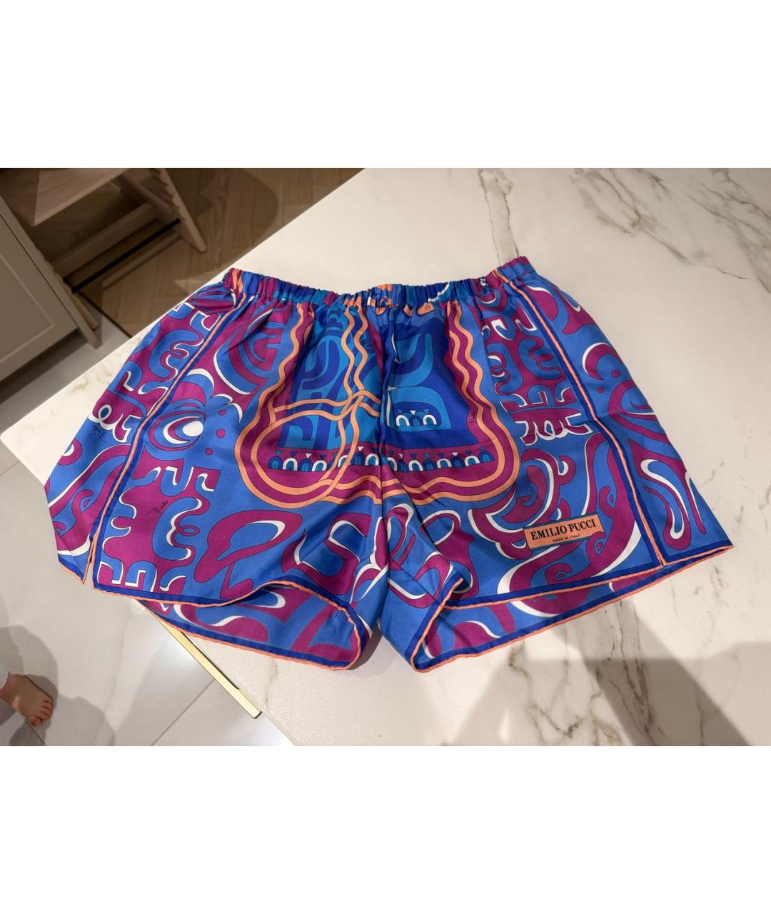 EMILIO PUCCI Мульти шелковые шорты, фото 5