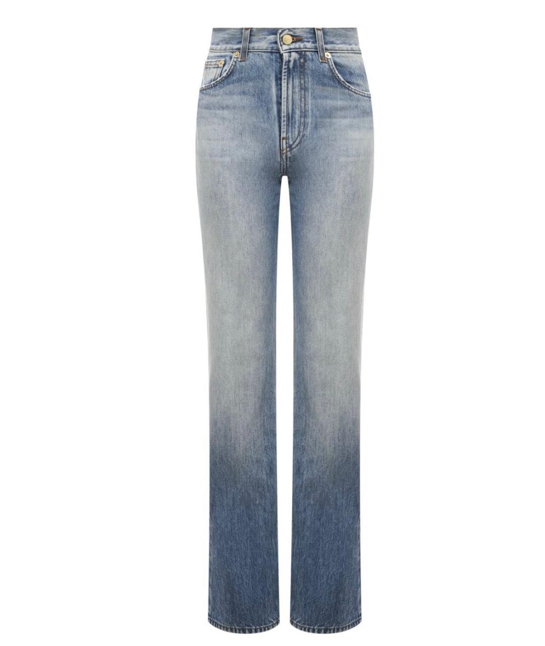 JACQUEMUS Голубые хлопковые прямые джинсы, фото 1