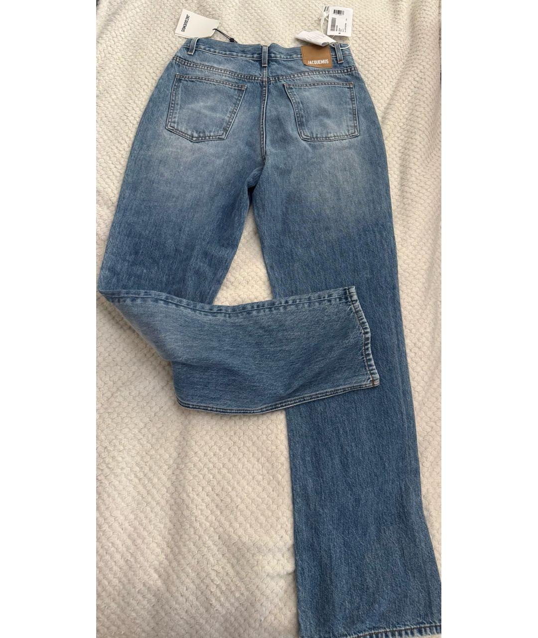 JACQUEMUS Голубые хлопковые прямые джинсы, фото 4