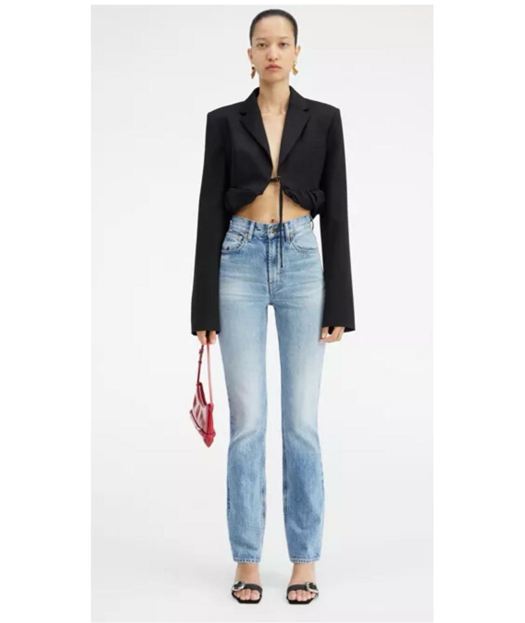 JACQUEMUS Голубые хлопковые прямые джинсы, фото 8