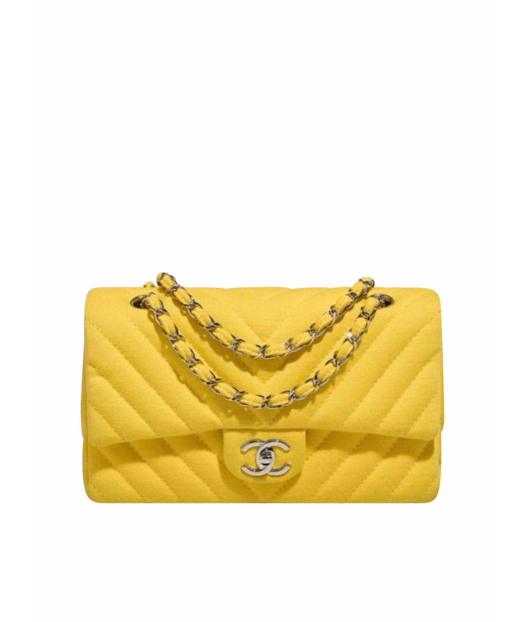 CHANEL Желтая хлопковая сумка через плечо, фото 1