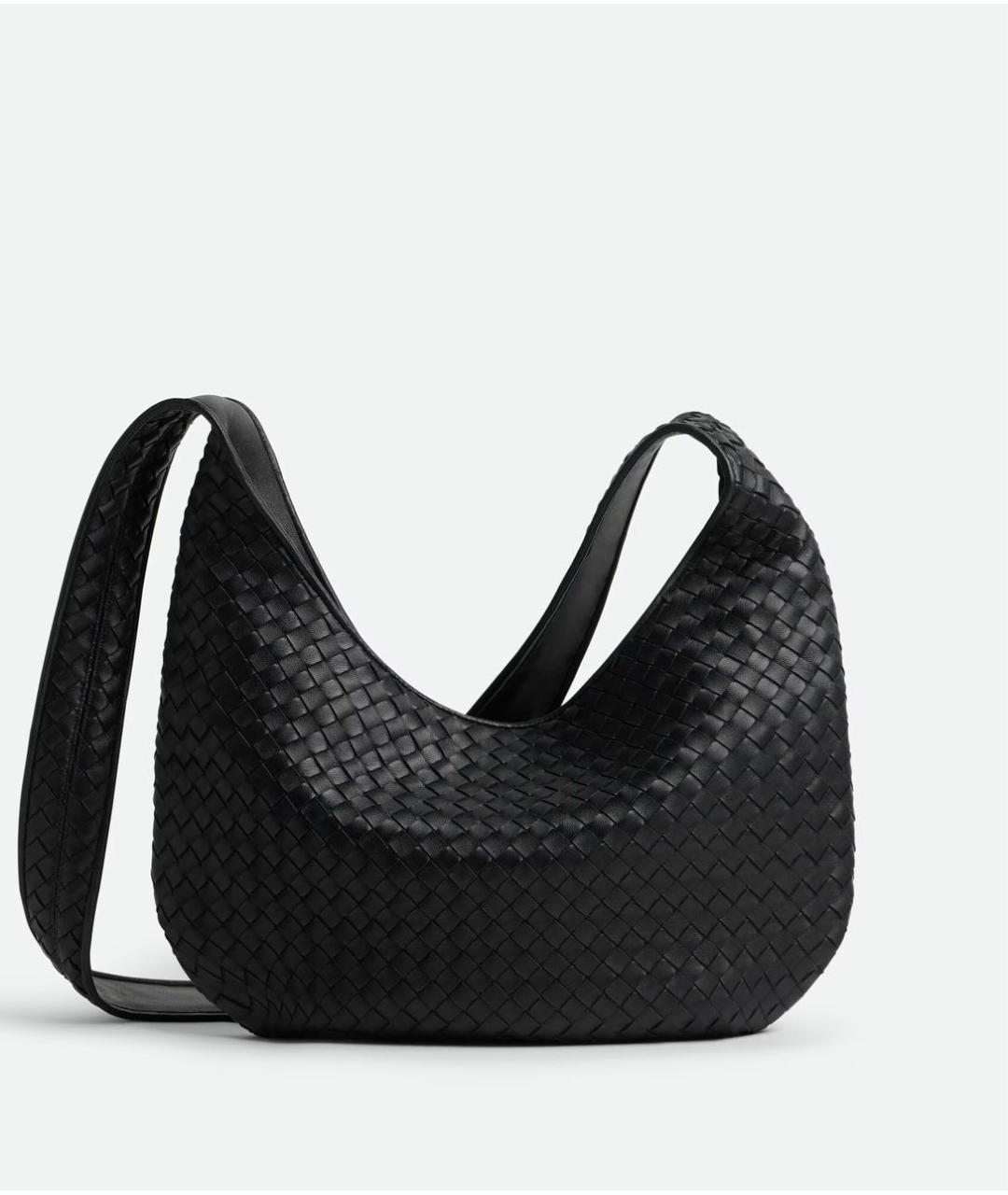 BOTTEGA VENETA Черная кожаная сумка на плечо, фото 5