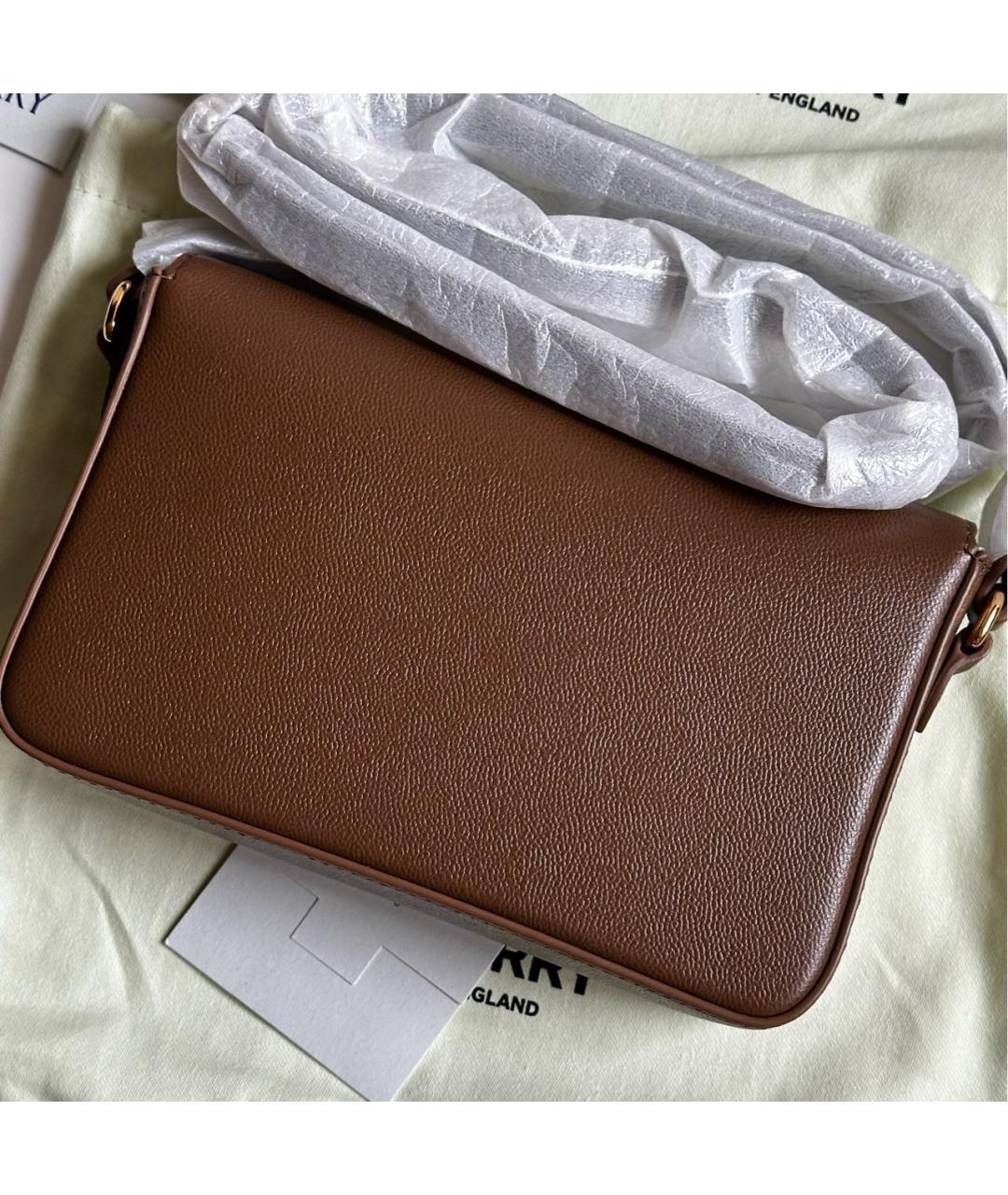 BURBERRY Коричневая кожаная сумка через плечо, фото 3