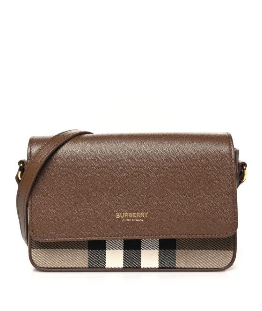 BURBERRY Коричневая кожаная сумка через плечо, фото 5