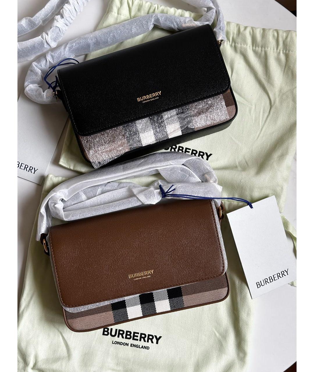 BURBERRY Коричневая кожаная сумка через плечо, фото 4