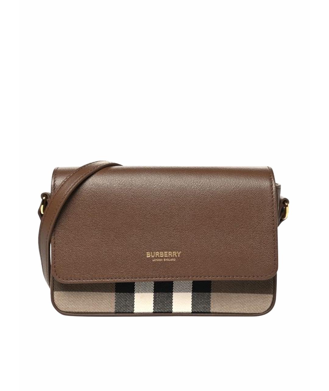 BURBERRY Коричневая кожаная сумка через плечо, фото 1