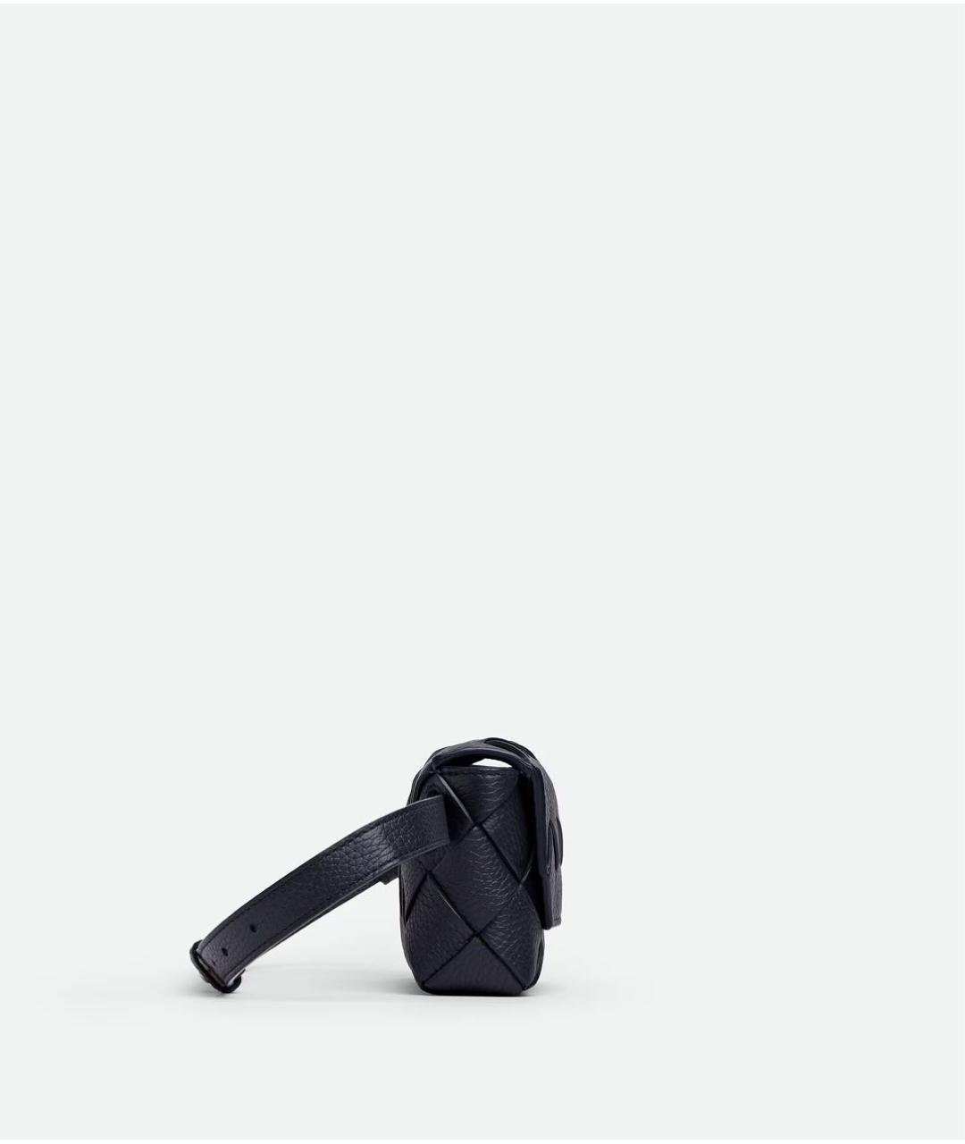 BOTTEGA VENETA Черная кожаная сумка на плечо, фото 4