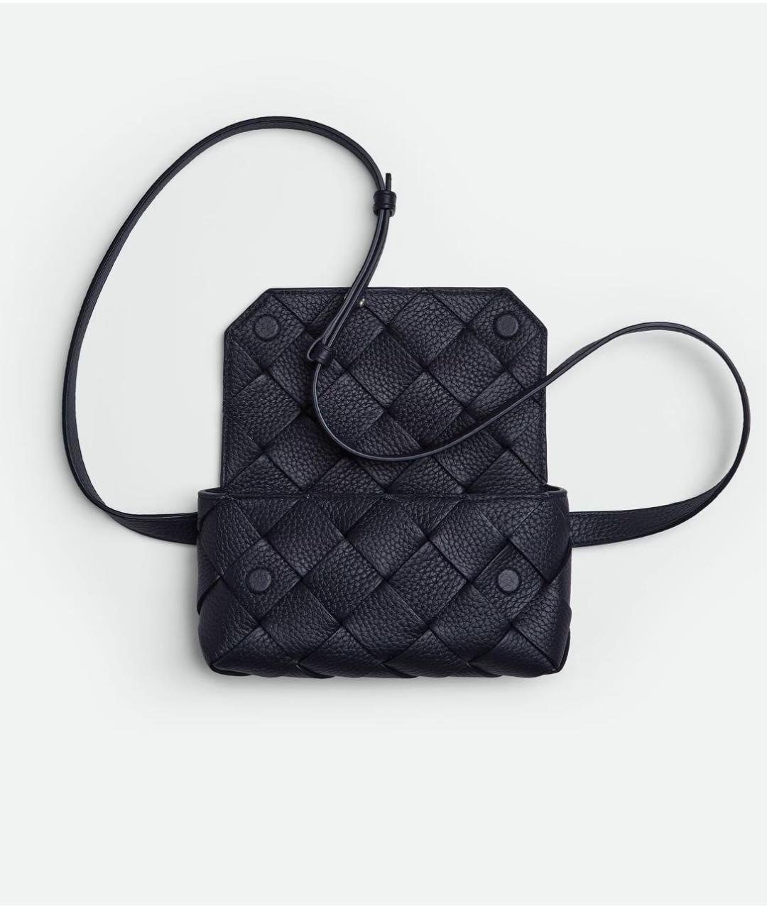 BOTTEGA VENETA Черная кожаная сумка на плечо, фото 3
