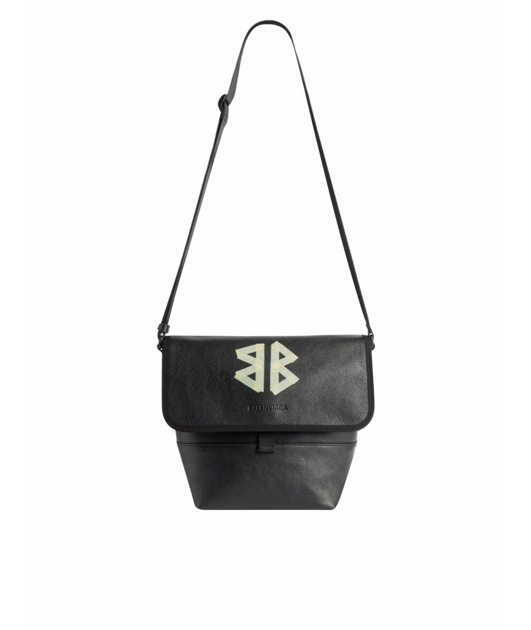 BALENCIAGA Черная кожаная сумка на плечо, фото 1