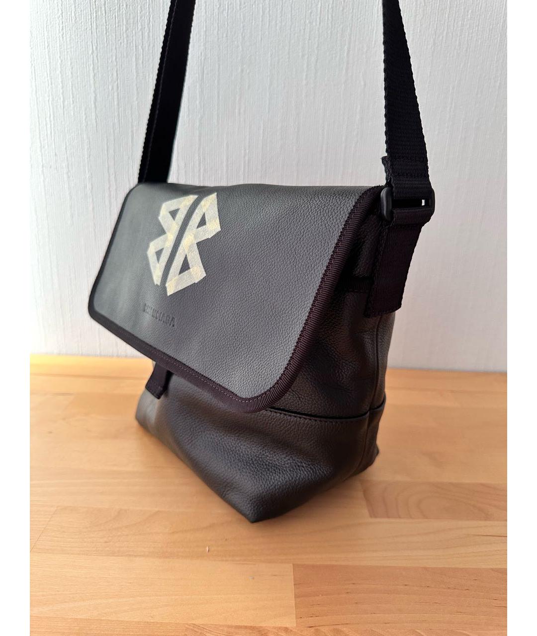 BALENCIAGA Черная кожаная сумка на плечо, фото 2