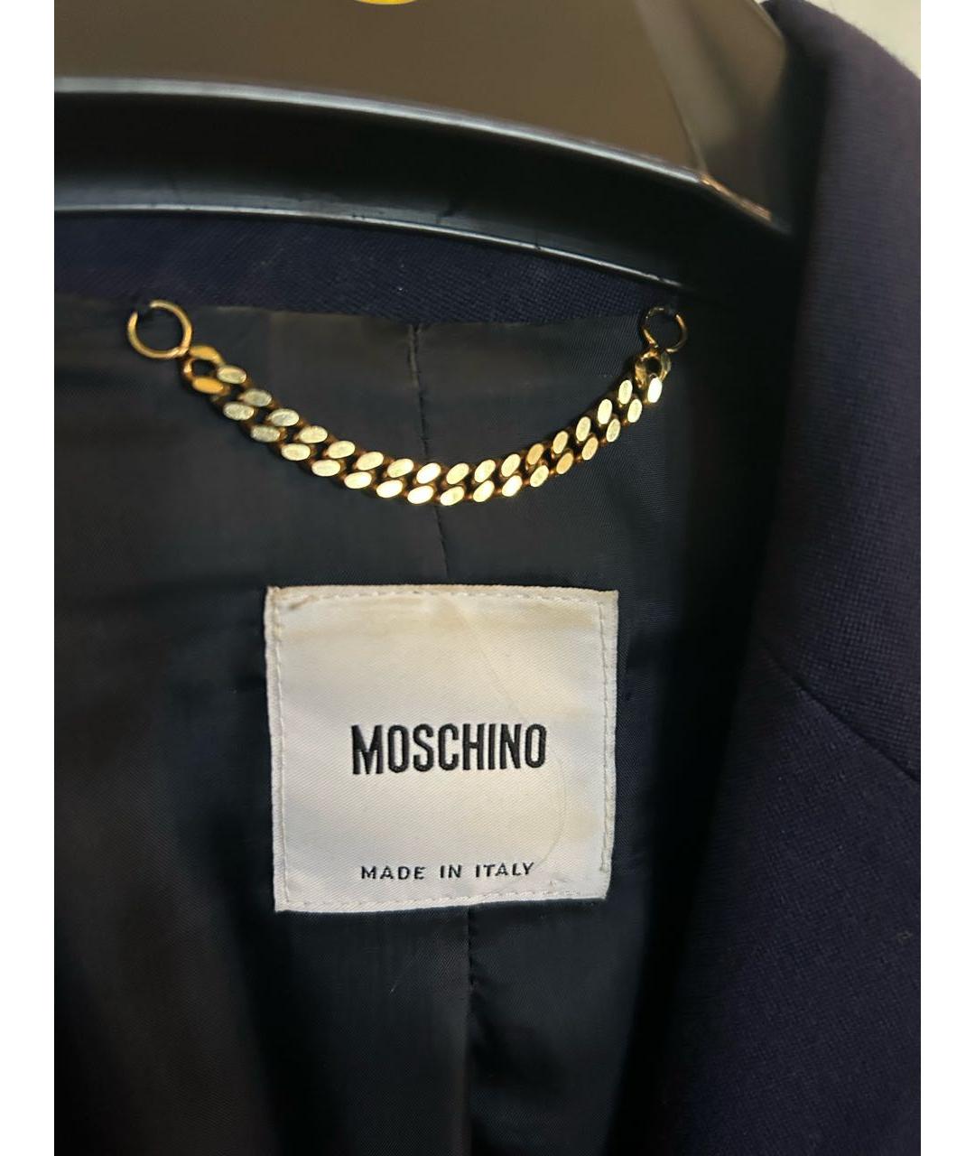 MOSCHINO Синий шерстяной жакет/пиджак, фото 7