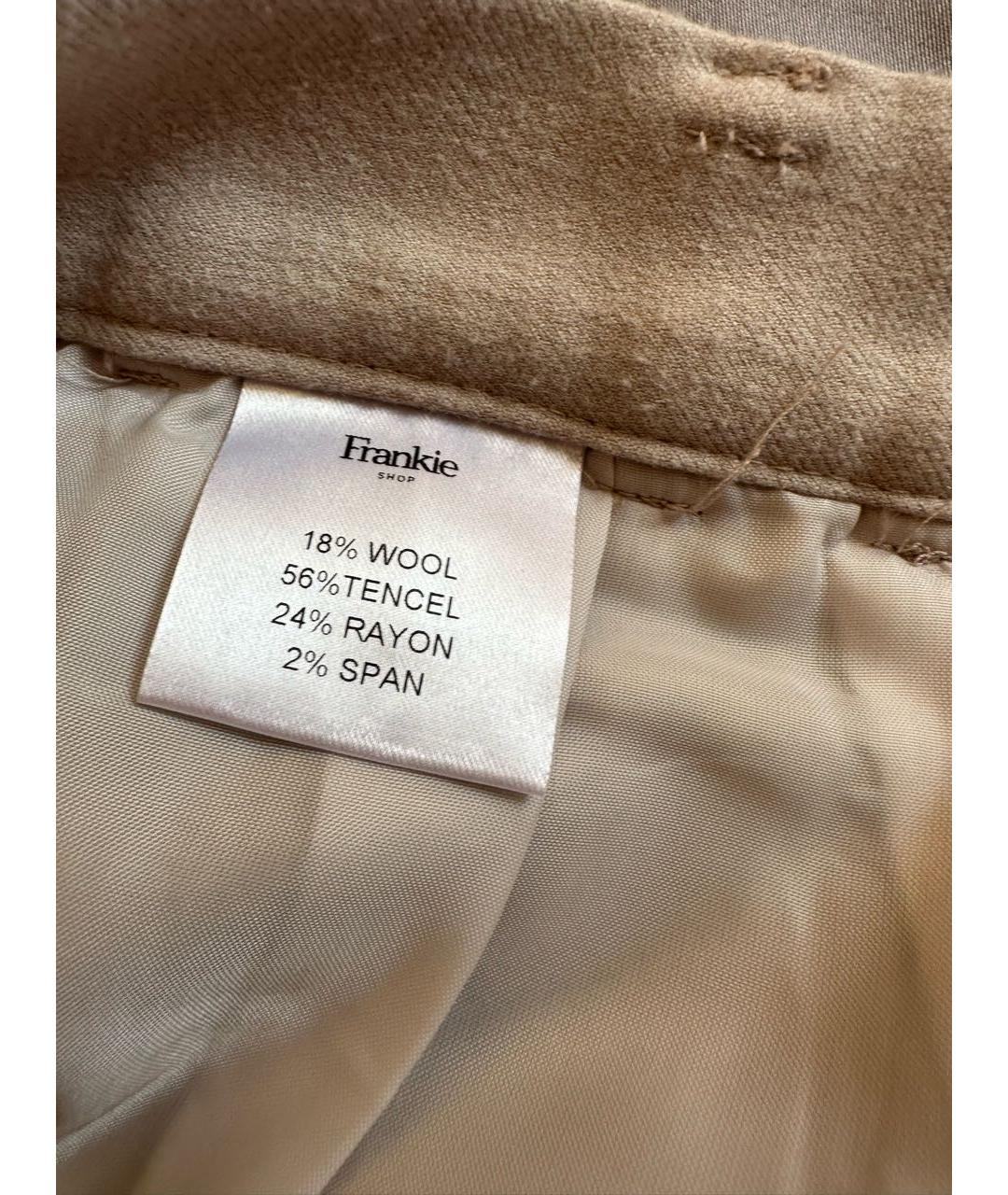 THE FRANKIE SHOP Бежевые шерстяные шорты, фото 4