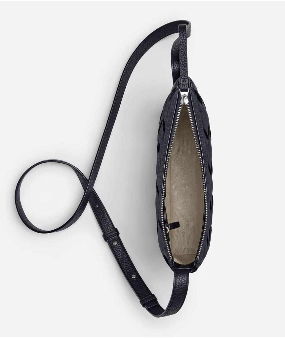 BOTTEGA VENETA Черная кожаная сумка на плечо, фото 3