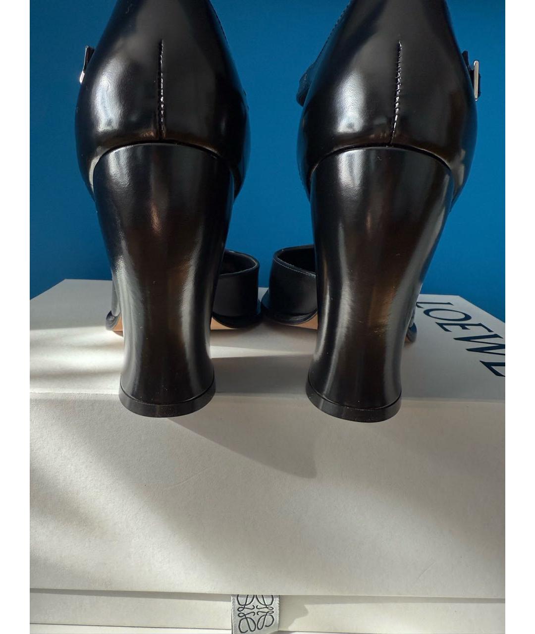 LOEWE Черные кожаные туфли, фото 4