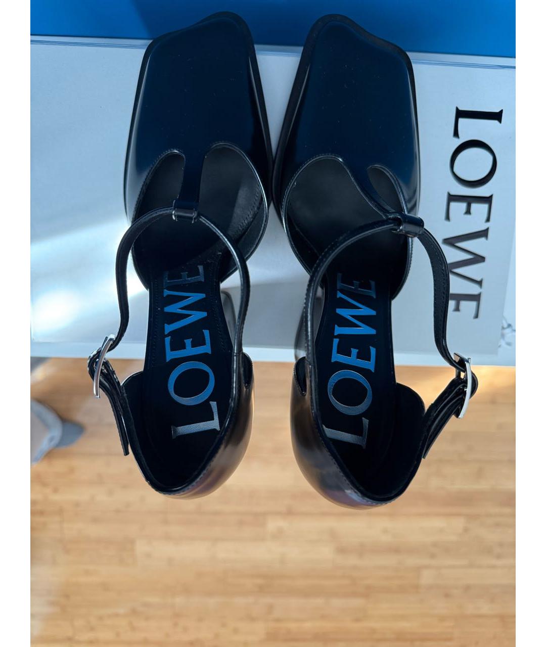 LOEWE Черные кожаные туфли, фото 3