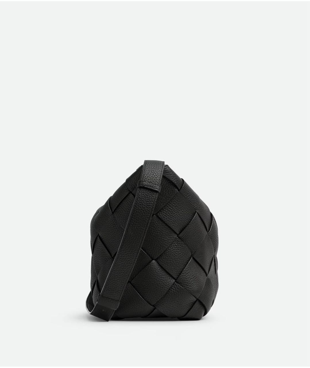 BOTTEGA VENETA Черная кожаная сумка на плечо, фото 4