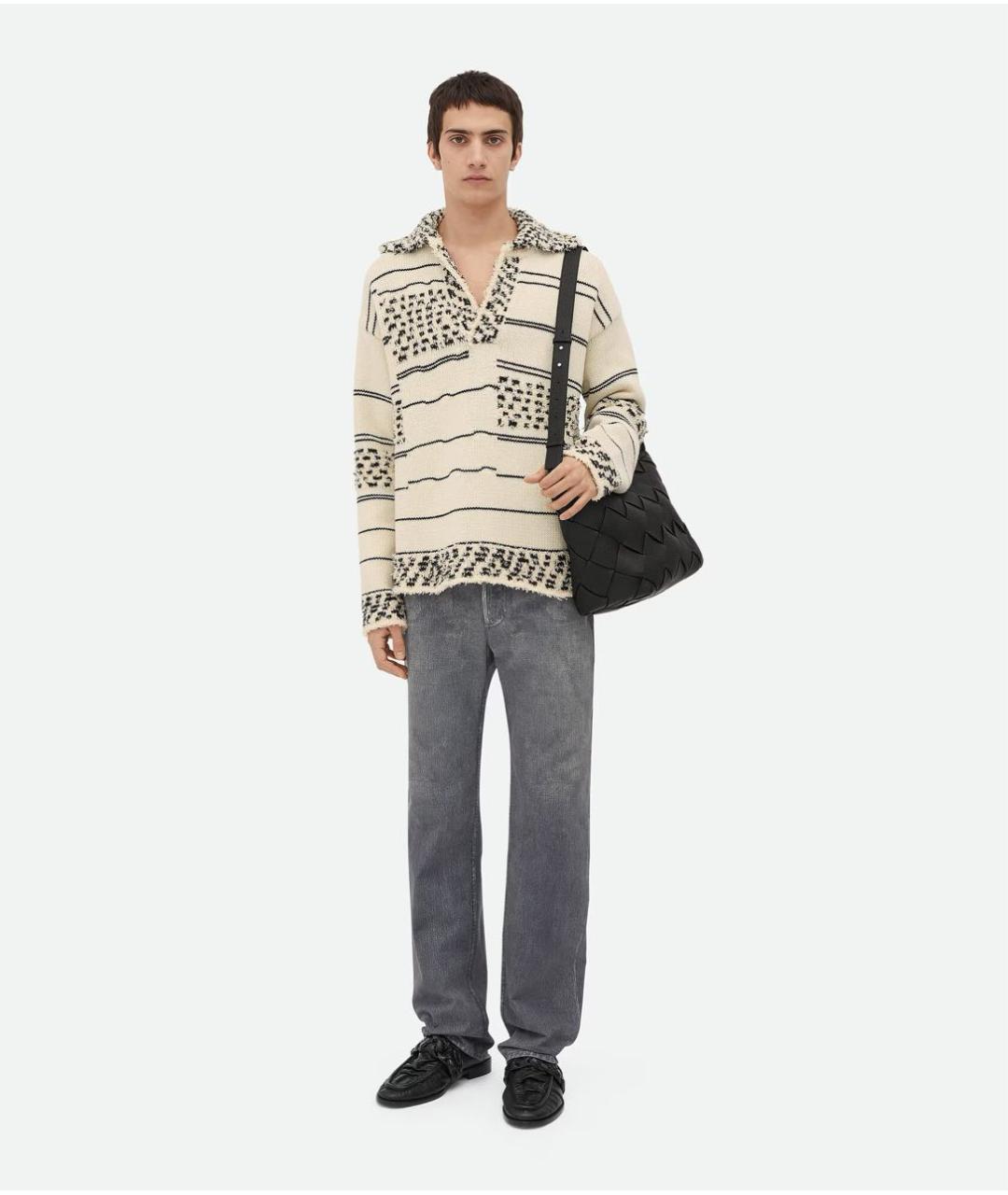 BOTTEGA VENETA Черная кожаная сумка на плечо, фото 2