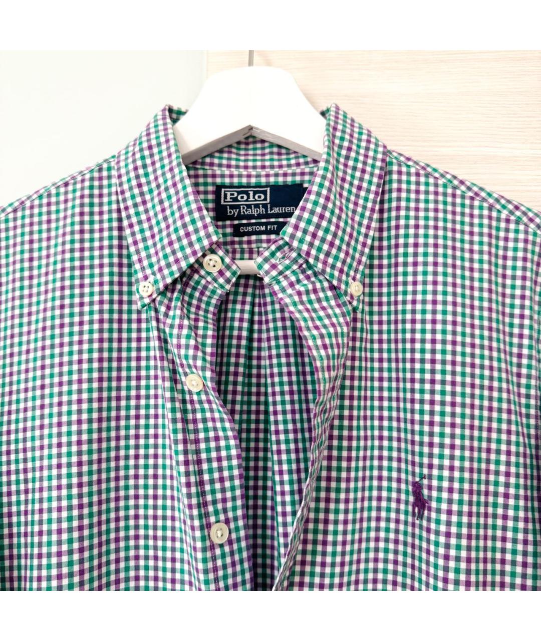 POLO RALPH LAUREN Зеленая хлопковая классическая рубашка, фото 8