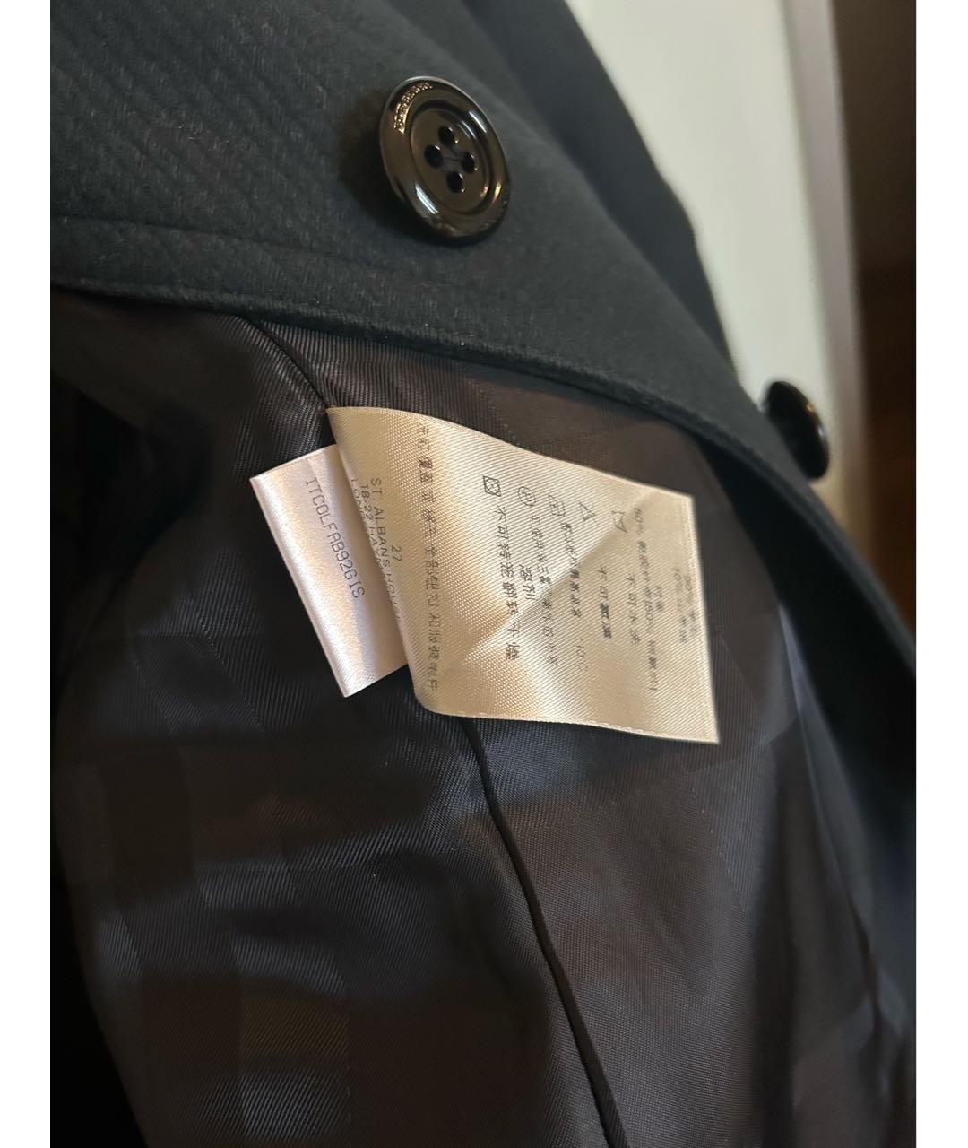 BURBERRY Темно-синее шерстяное пальто, фото 5