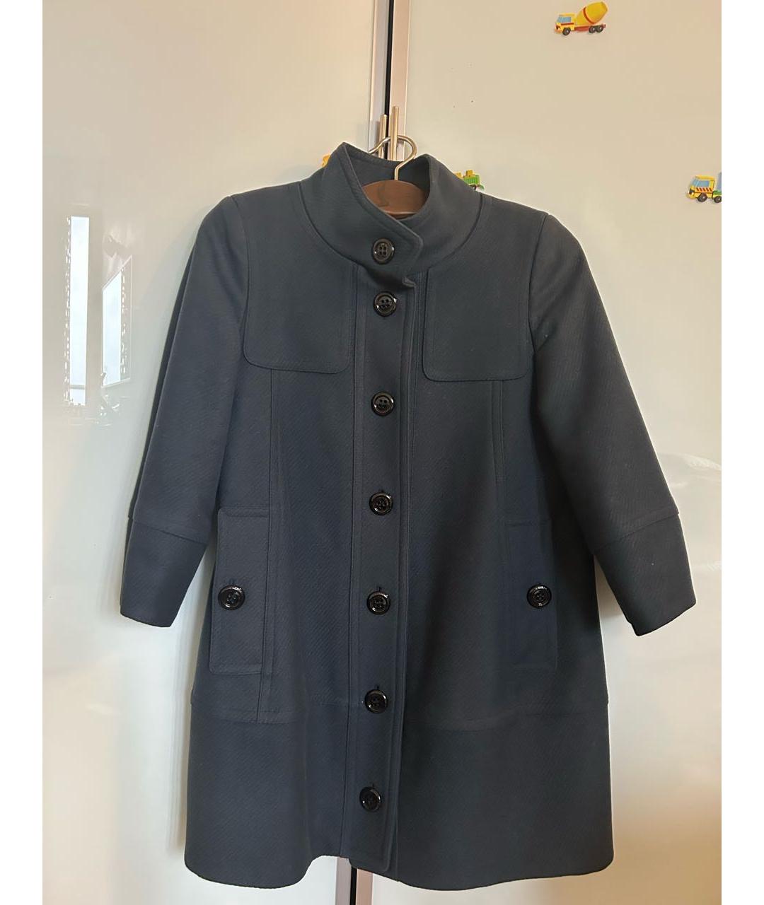 BURBERRY Темно-синее шерстяное пальто, фото 6