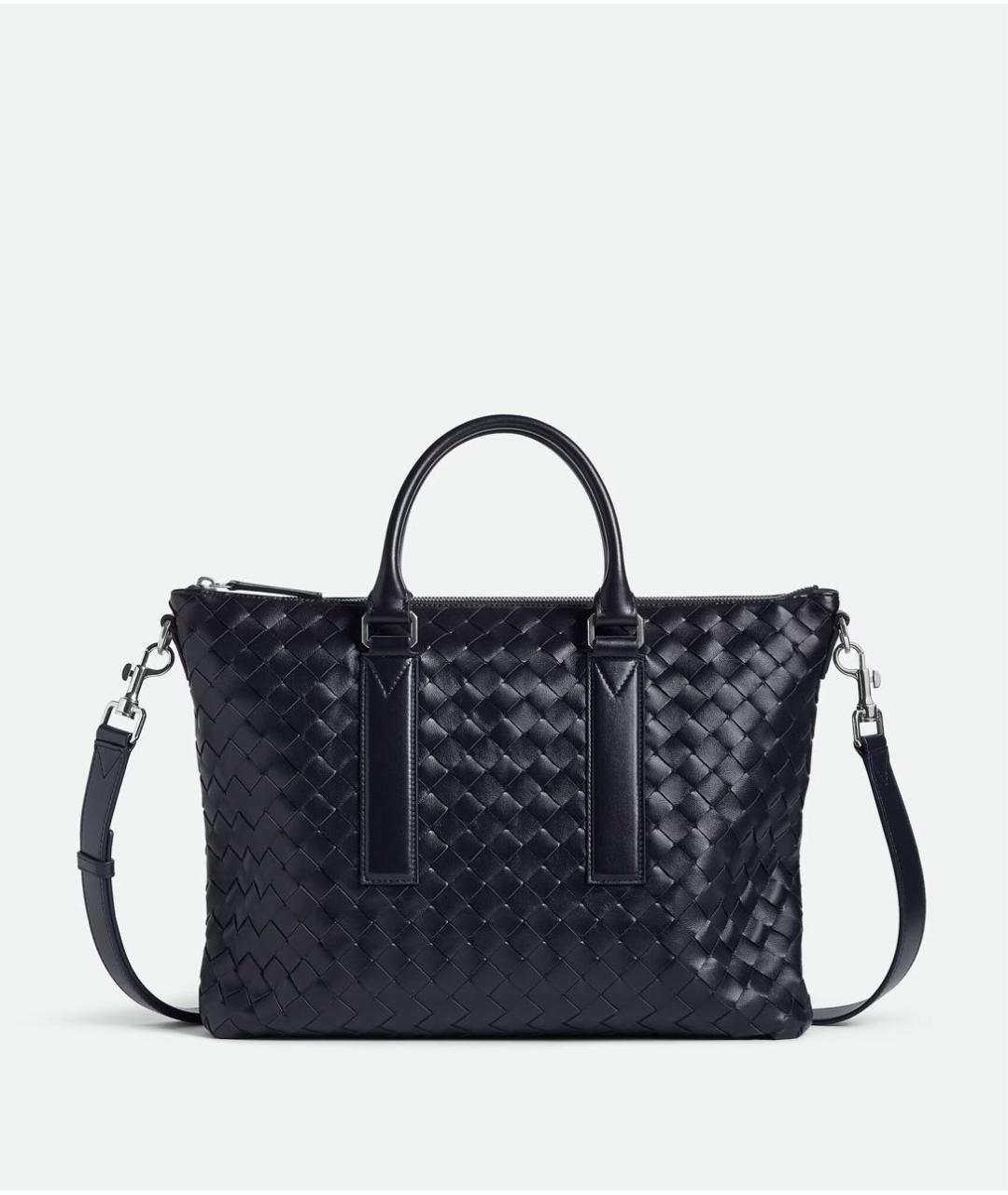 BOTTEGA VENETA Темно-синяя кожаная сумка на плечо, фото 5