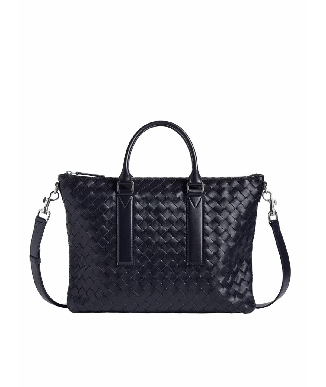 BOTTEGA VENETA Темно-синяя кожаная сумка на плечо, фото 1