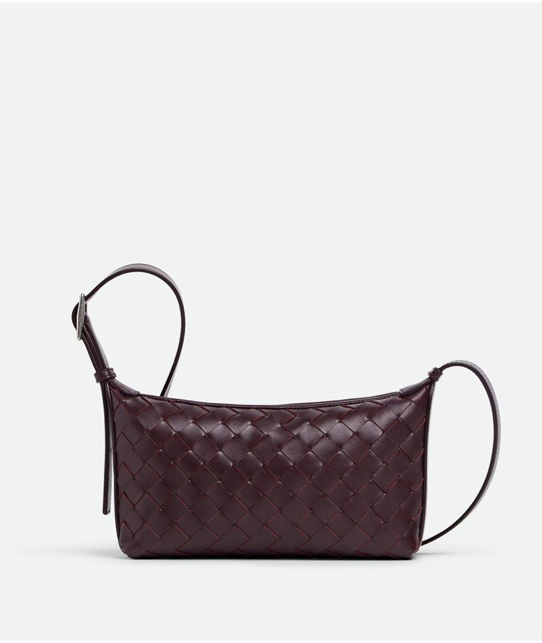 BOTTEGA VENETA Бордовая кожаная сумка на плечо, фото 4