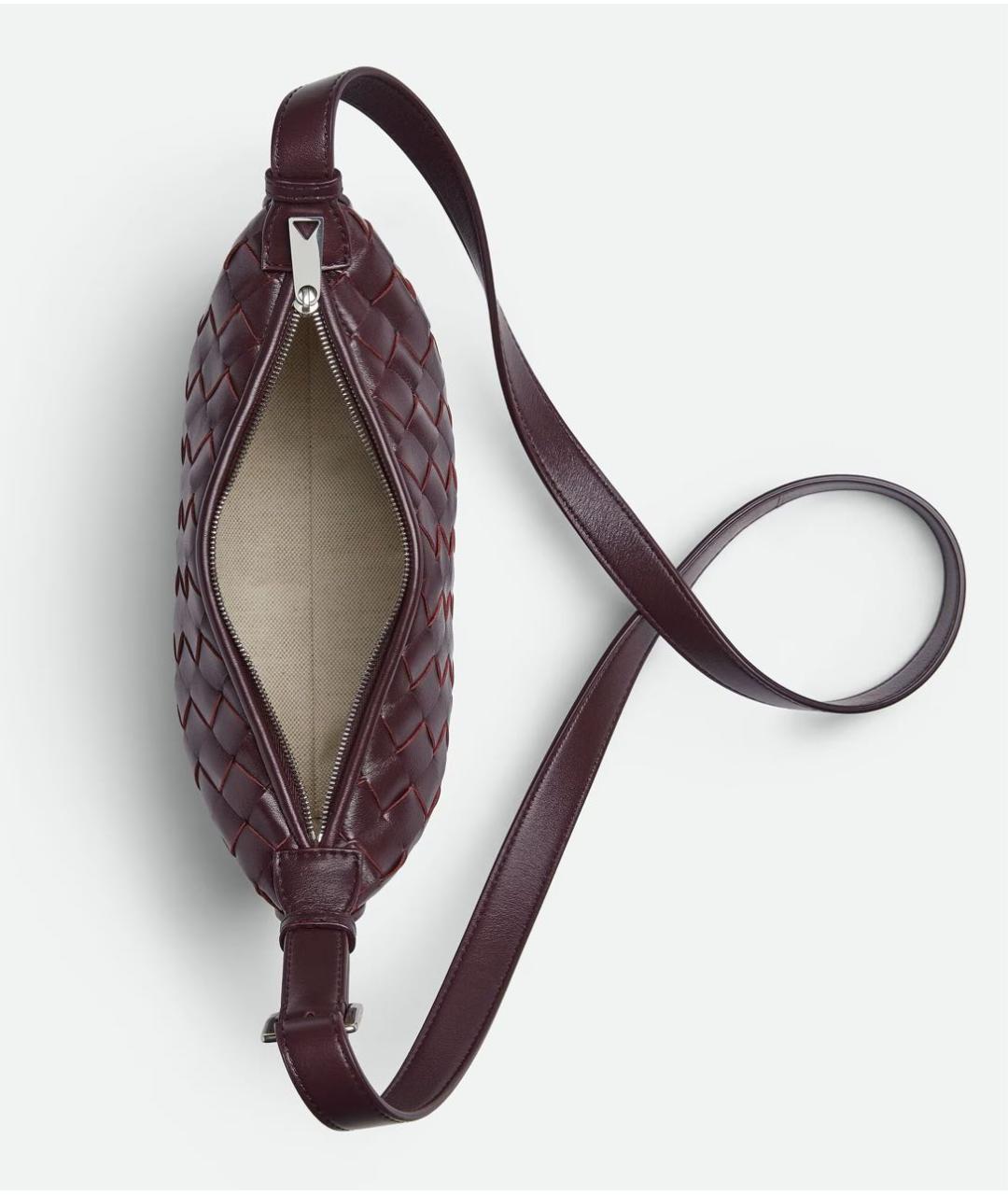 BOTTEGA VENETA Бордовая кожаная сумка на плечо, фото 3