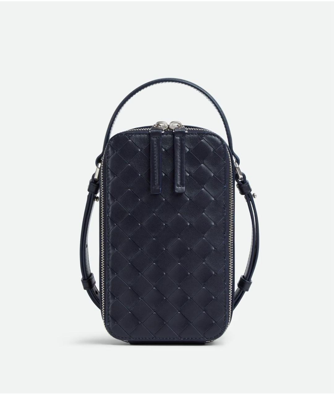 BOTTEGA VENETA Темно-синяя кожаная сумка на плечо, фото 5
