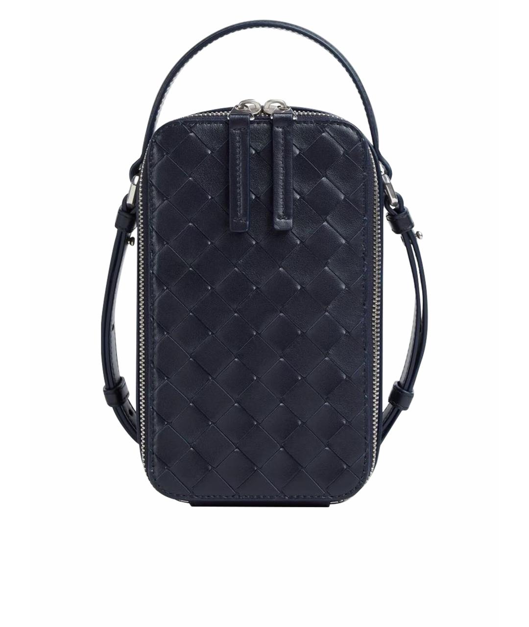 BOTTEGA VENETA Темно-синяя кожаная сумка на плечо, фото 1