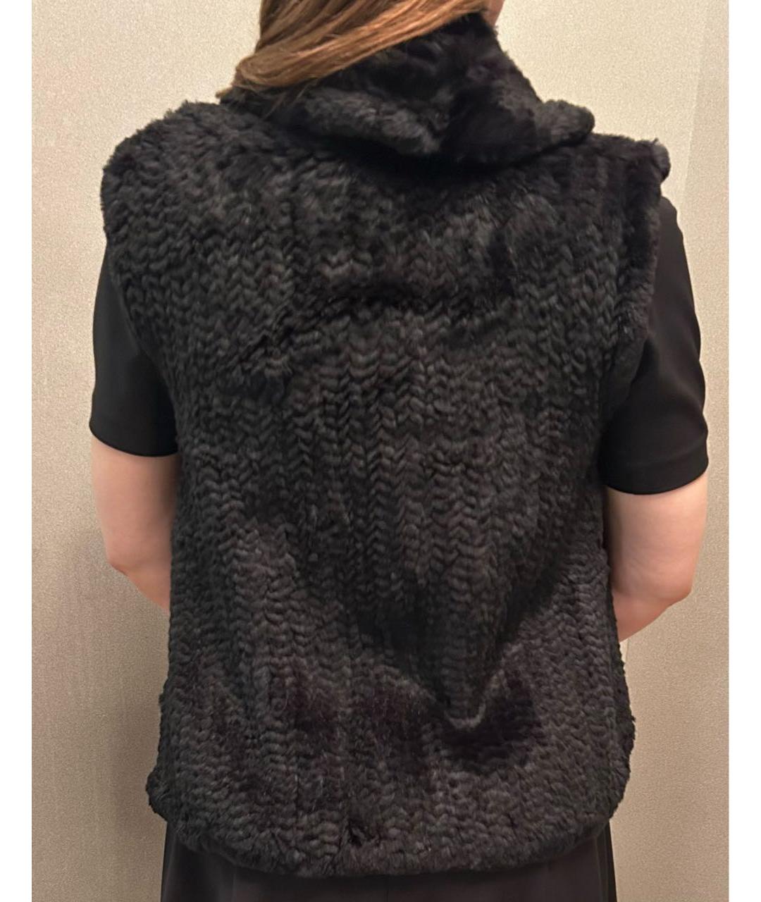 ARMANI COLLEZIONI Черный меховой жилет, фото 8