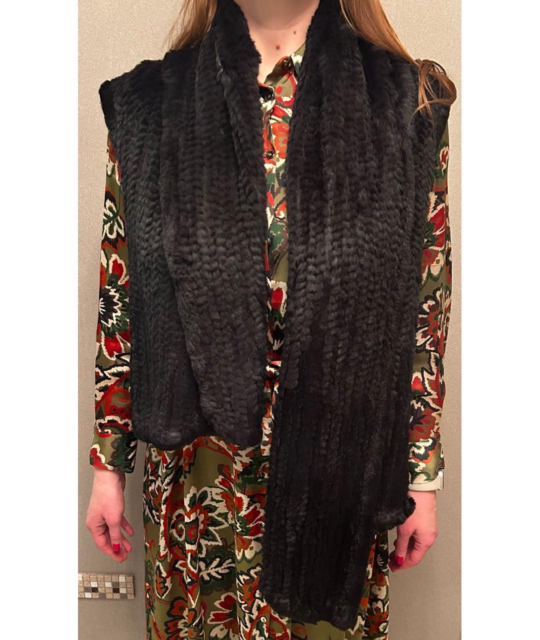 ARMANI COLLEZIONI Черный меховой жилет, фото 6