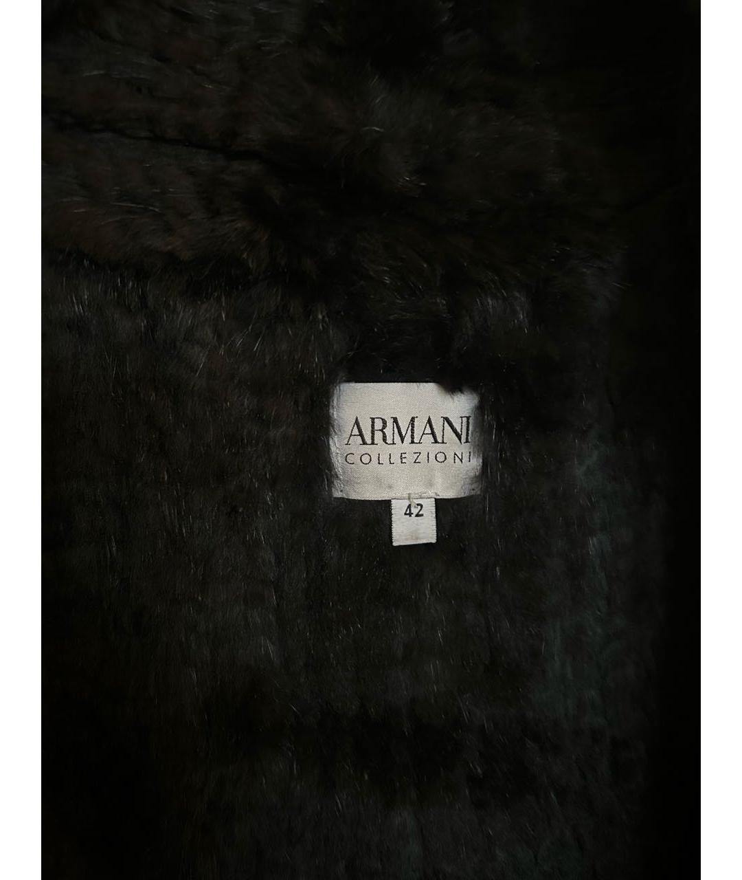 ARMANI COLLEZIONI Черный меховой жилет, фото 3