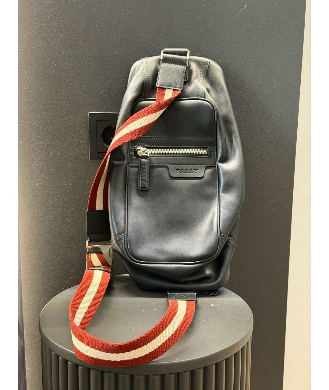 BALLY Черная кожаная сумка на плечо, фото 8