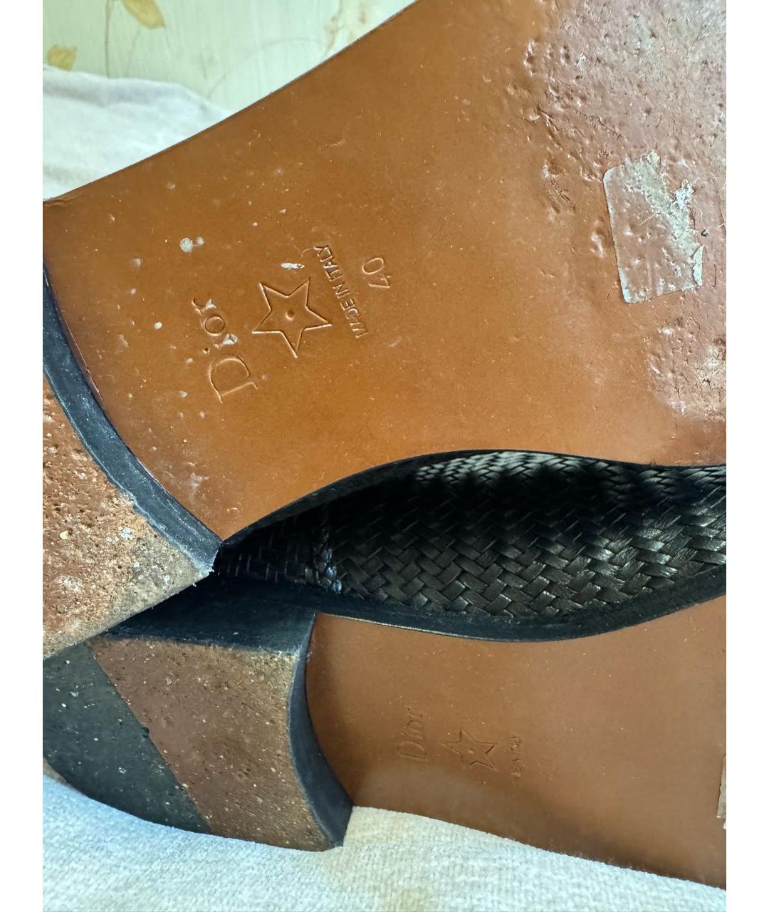 CHRISTIAN DIOR Коричневые кожаные сапоги, фото 3