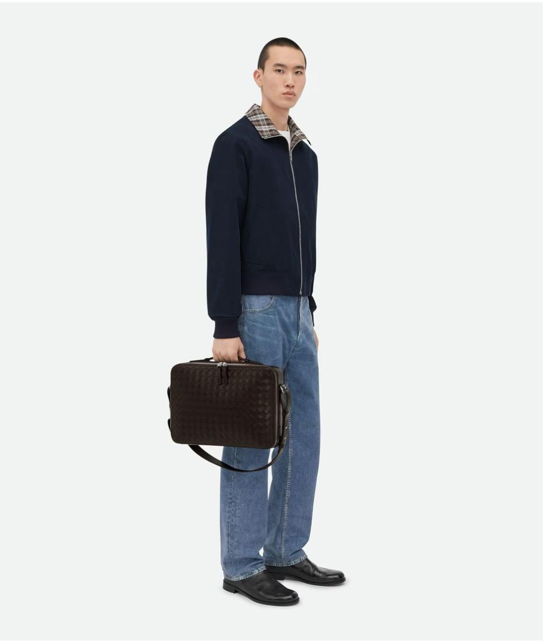 BOTTEGA VENETA Коричневая кожаная сумка на плечо, фото 2